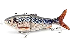 HUDHOWKS Esca da pesca – Robot Fishing Lures 5,5" con luce LED ricaricabile tramite USB, 4 snodi, per auto, wobbling a lento affondamento