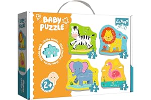 Trefl Pussel - Safaridjur, 3 Till 6 Bitar, 4 Set, För Barn Från 2 År | från 3 till 6 delar, 4 uppsättningar, Baby Classic, för barn från 2 år