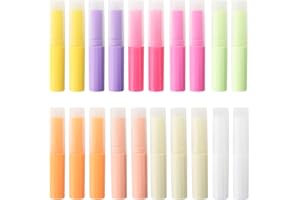 DISNACE 20 pustych tubek na pomadkę, puste pojemniki do pielęgnacji ust, puste tubki do napełniania z nasadką, na balsam do ust, balsam do ust, do samodzielnego wykonania (5 g) (kolorowe)