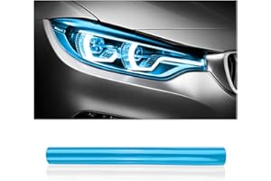 GTLM 120x30cm Zuschneidbar & Dehnbar Scheinwerfer Folie,Scheinwerfer-Rücklicht-Nebelscheinwerfer Vivid Tönungsfolie,Selbstklebende Tönungsfolie Auto für Auto Deko (Blau)