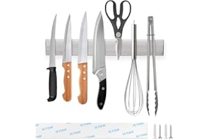 Magnetic Knife Holder 30cm(12inch) Ninonly Magnetic Knife Strip Self Adhesive Kitchen Utensil Organizer Knives Storage Magnetic Knife Rack Self Adhesive Secure & Easy Storage Kitchen Knives Rack
