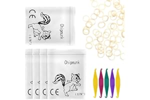 INGJIA Kieferorthopädische Zahnspangengummis mit 5 Pcs Platziere, 500pcs Kieferorthopädische Elastische Gummibänder für Zahnspangen, Zahnlücken, Schiefe Zähne1/8" 3,5 oz