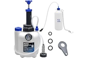 Zoomtools Purgeur de frein 3 L, kit de purge de liquide de frein manuel, de collecte de liquide de frein de 1 L et Adaptateur Universel E20, convient à la plupart des modèles européens