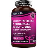 Nutravita Women's Multivitamins - 180 Vitamins &amp; Minerals Vegan Tablets | Multivitamin Complex for Women - 24 Essential Activ