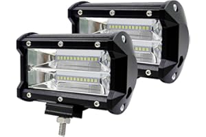 WZTO Focos LED Tractor, 2PCS 5" 72W 10800LM Luz de Trabajo Led Luces Auxiliares Led,DC12~24V Offroad IP67 Luz de Marcha Atrás Impermeable para Motocicleta Todoterreno,Tractor,Camión,SUV,UTV