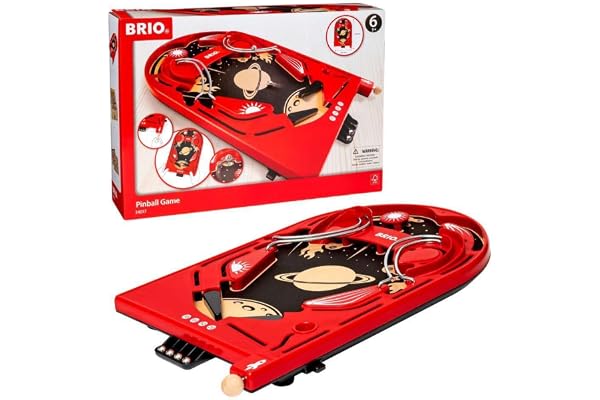 BRIO - 34017 - Jeu de Flipper - Jeu d'adresse - 1 Joueur - Développe la motricité Fine et la Coordination - sans Pile - Entièrement mécanique - pour Enfants et Adultes dès 6 Ans