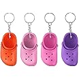 Tyrzol 4 PCS Mini Shoe Keychain Keychain Accessories Funny Backpack Pendant Keychain Shoes Shaped Pendant Keychain Multi Color Key Buckle for Birthday Gifts Party(Purple+Orange+Pink+Peach Red