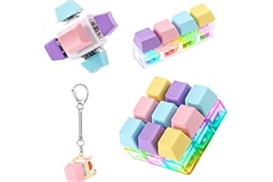 BTFO Lot de 4 Fidget Toys Clavier, 4 Styles Fidget Clavier avec Lumière LED Intéressant Bouton de Clavier Jouet de Décompression pour Adultes et Enfants