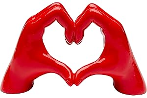 Kare Design Deko Objekt Heart Hands, Rot, Handgearbeitet, Jedes Stück EIN Unikat, Accessoire, Wohnzimmer, Deko Für Regale oder Sideboards, Skulptur, 12x20x8 cm (H/B/T)