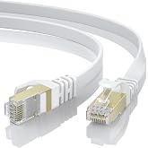 BUSOHE Cat 8 Ethernet Cable 1M, High Speed LAN Network 40Gbps 2000MHz | Flat RJ45 Gigabit Compatible with Switch, Router, Mod