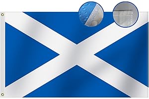 Omnisexual Heavy Duty Outdoor Scotland Flag 150 x 90 cm Sewn Stripes Quality Durable 210D Nylon Quadruple Stitched Fly Ends,St Andrews cross Scottish Flags Altire Saltire flag for Burns Night