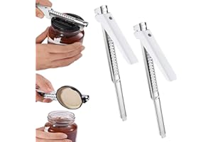 TANGDUDU Adjustable Effortless Arthritis Jar Opener, Bottle Openers for Arthritic Hands, Fits 1-10cm Lids, Easy Grip Handle, Portable and Easy to Use, Perfect for Weak Hands Seniors (White2pcs)