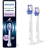 Philips Sonicare Sensitive Yedek Diş Fır&ccedil;ası Başlığı, 10 Kat Daha Fazla Plak Temizliği, Ultra Yumuşak Fır&ccedil;a Başlığı, 2&rsquo;li Pak
