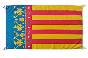 PANDIUI23 Bandera grande de Valencia, 150 x 90 cm, para balcón, con 4 ojales y 4 lazos para cables