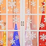 ❄❄ MATERIAL:100% nuevo y de alta calidad, no tóxico, protección del medio ambiente, Estas pegatinas estáticas son extraíbles y reutilizables sin cinta adhesiva o adhesivo especial necesario.