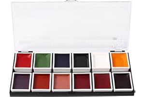 Narrative Cosmetics 12 Color FX Alcohol Activated Makeup Palette for Special Effects - Waterproof SFX Makeup for Professional Makeup Artists
