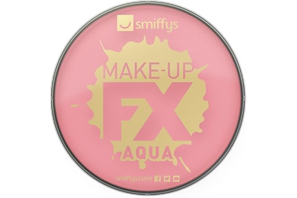 Smiffys Make-Up FX, Pink, Aqua Face & Body Paint, 16ml, Water Based