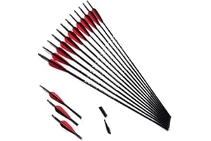 ACCMOS 12pcs 100% Pure Carbon Arrow Archery Tool Replacement Broadhead 28/31/33 inches ID6.2mm Spine 600/700/800 Hunting Arrows, for Bow Shooting Training Hunting