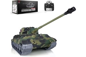 TOUCAN RC HOBBY Henglong 1/16 7.0 Customized King Tiger RC Tank 3888A Metal Wheels Barrel Recoil RC Tank That Shoot BB Unit