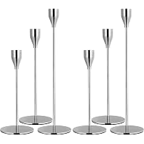 Set 6 Portacandele In Acrilico Trasparenti Per Candele Coniche, Altezze Variabili 21-31 Cm, Decorazioni Moderne Per Matrimoni E Cene