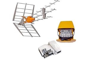 Pack TELEVES 149921 DAT Boss Antenne UHF Intelligente LTE700 (C.21 - C.48) + Alim 24V + Ampli de mât