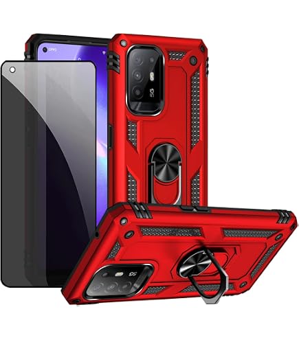 DESCHE Cover per OPPO A94 5G Con Vetro Temperato, Custodia Protettiva