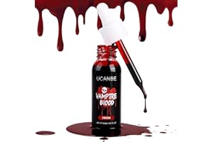 UCANBE Halloween Sangre Falsa 30ml - Fake Blood Realista, Lavable, Segura - Sangre Falsa para Teatro Bromas Zombis Vampiros Payasos Monstruos Cosplay Efectos Especiales (Fresh)