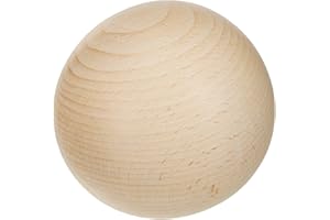 Rayher 6119700 - 1 Boule en bois brut ø 80mm, non percée, p. activités artisanales