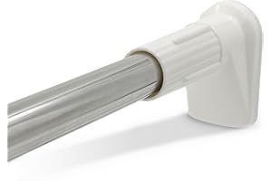 HOMEYA - Barra de Tensión para cortina de ducha o marco de puerta, Barra extensible de aluminio para armario, cocina, sin taladro, Barra ajustable, 160-300cm Plateado con blanco