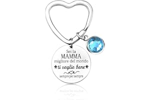 VGWON Festa Della Mamma Idee Regalo, Regalo Festa Della Mamma, Regalo Mamma, Regalo di Compleanno e di Natale per Mamma e Nonna, Portachiavi in Acciaio Inossidabile 316L con Testo Inciso al Laser