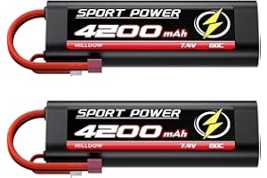 Hilldow M38 RC Battery 2S LiPo Akku 4200mAh 7.4V mit Deans T Stecker, 2 Pack Hardcase Batterie Lipo Battery Rechargeable für RC Cars LKW Buggy