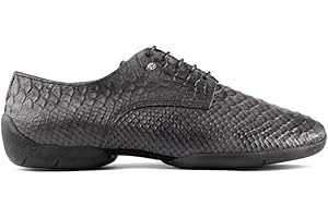 WERNER KERN PortDance Hombres Sneakers/Dance Sneakers PD Salsa 001 - Cuero Gris/Negro - Sneaker Suela