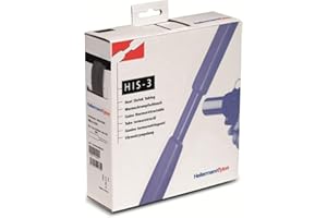 HellermannTyton 308-31200 Schrumpfschlauch ohne Kleber Schwarz 12mm Schrumpfrate:3:1 5m