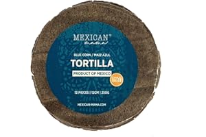 MEXICAN MAMA 100% Blue Corn Tortillas 12cm Taco Size Tortillas 750g (3 x 250g per Pack) Gluten free/no colorant added