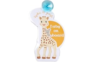 Sophie la girafe Flashing Baby on Board Car Sign with Suction Pad
