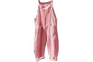 MINETOM Mujer Petos Baggy Mono Overalls con Bolsillos Pantalones Largo Harem Anchos Casual Elegante Petos Raya Suelta Jumpsuit