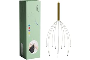 ABNII Head Scalp Massager, Head Scratcher with Multiple Fingers for Relaxation, Head Massage Tool Stimulate The Scalp and Reduce Physical Stress (Gold)