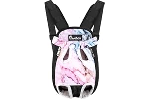Pawaboo Zaino Contenitore per Cane, Borsa da Viaggio di Sicurezza, Anteriore Regolabile per Portare, per Viaggio, Campeggio, Passeggiata, Taglia M - Marmo Viola