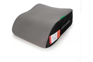 BUBBLE STORE Kindersitzerhöhung nach UN/ECE R129, Autositzerhöhung für Kinder von 135 – 150 cm, Sitz anatomisch geformt, Polyester-Bezug abnehmbar und waschbar (Grau)