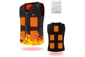 JR JUMIAR Heated Vest Heating, 9 Heating Zones, 3 Optional Temperatures, Heated Vest for Men Ladies, Adjustable Size Electric Heated Jacket (Batteries NOT Includ)