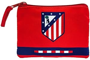 MS MÓVIL SHOP Monedero Rectangular Atlético de Madrid Oficial | Cartera Infantil y Juvenil con Cremallera | Producto Licenciado Atlético de Madrid | Accesorio Compacto para Dinero, Monedas y Pequeños Objetos