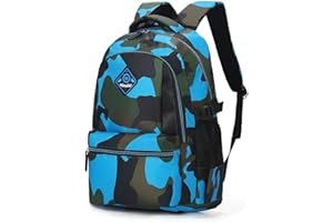 FNTSIC Cool Camouflage School Bags Children Backpacks Large Capacity Lightweight Shoulder Bags for Teenage Boys and Girls (Camo navy blue)