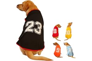 WINMANY Camisa para perro, chaleco básico de verano estampado con números, camiseta transpirable para mascotas, sin mangas, para perros grandes, medianos y pequeños (XXL, negro)