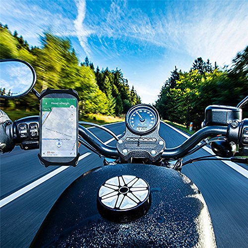 Cycling GPS Phone Mount, durevole antiscivolo in silicone bicicletta supporto, telefono cellulare, supporto flessibile universale per auto per telefoni smartphone e tutti i manubri di bici/moto nero