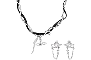 Bogoro Naszyjnik z Pereł Saturn - Planet Pearl Crystal, Kryształ Rhinestone z Koralików, Białe Perły