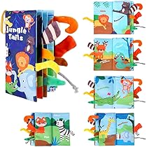 Libro Di Stoffa Per Neonati Vicloon - Bianco E Nero, 12 Motivi Sensoriali, Con Cinturino