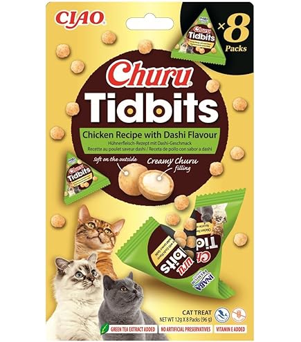 Dashi Delights Friandises Pour Chat INABA - Broth En Sachet, Riche En Humidité, Sans Céréales, 40g X 12, Thon Et Poulet Friandises Chat Qualité Humaine Poulet Thon