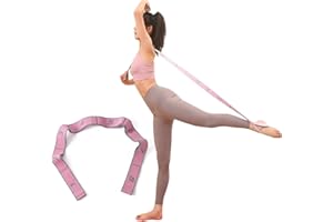 GIMIRO Ceinture de yoga élastique avec 8/9/10/11 boucles pour pilates, fascias, musculation, étirement du corps, ballet, danse, fitness