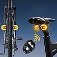 Linunity Turn Signals for Bicycles with Alarm, USB Charging Remote Control Split/Integrated Bike Tail Light 5 Modes Waterproof Strobe Bike Rear Lights Can be Mounted on Front and Rear of Bicycle