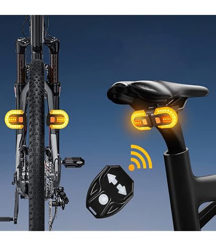 Blinker E Scooter,Fahrrad Rücklicht mit Blinker, LED Fahrrad-Blinker mit kabelloser Fernbedienung und Hupe, USB-wiederaufladbares Rücklicht hinten, 600 mAh Akku, wasserdicht für E-Bike, MTB Sport & Freizeit
